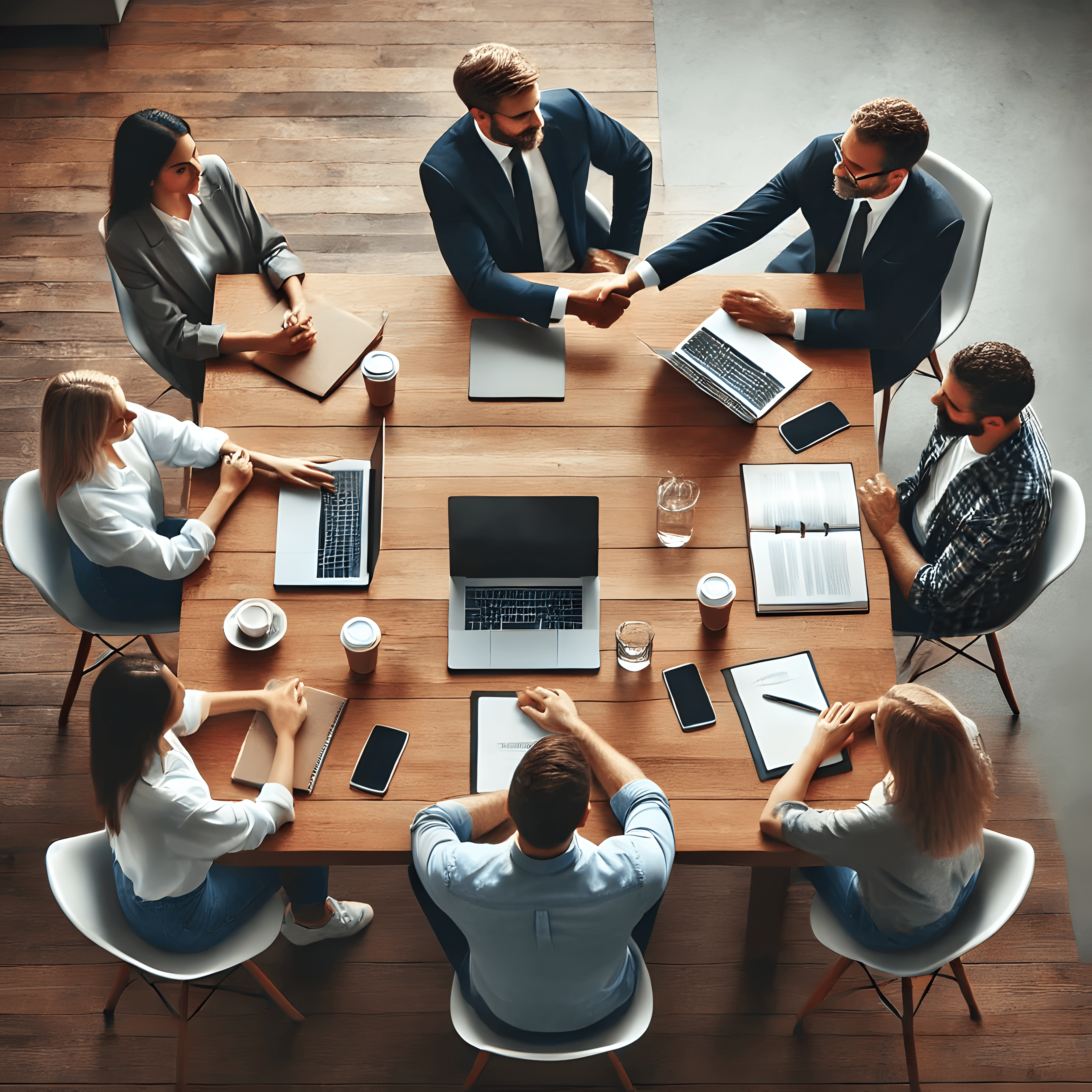 Team sitting in table